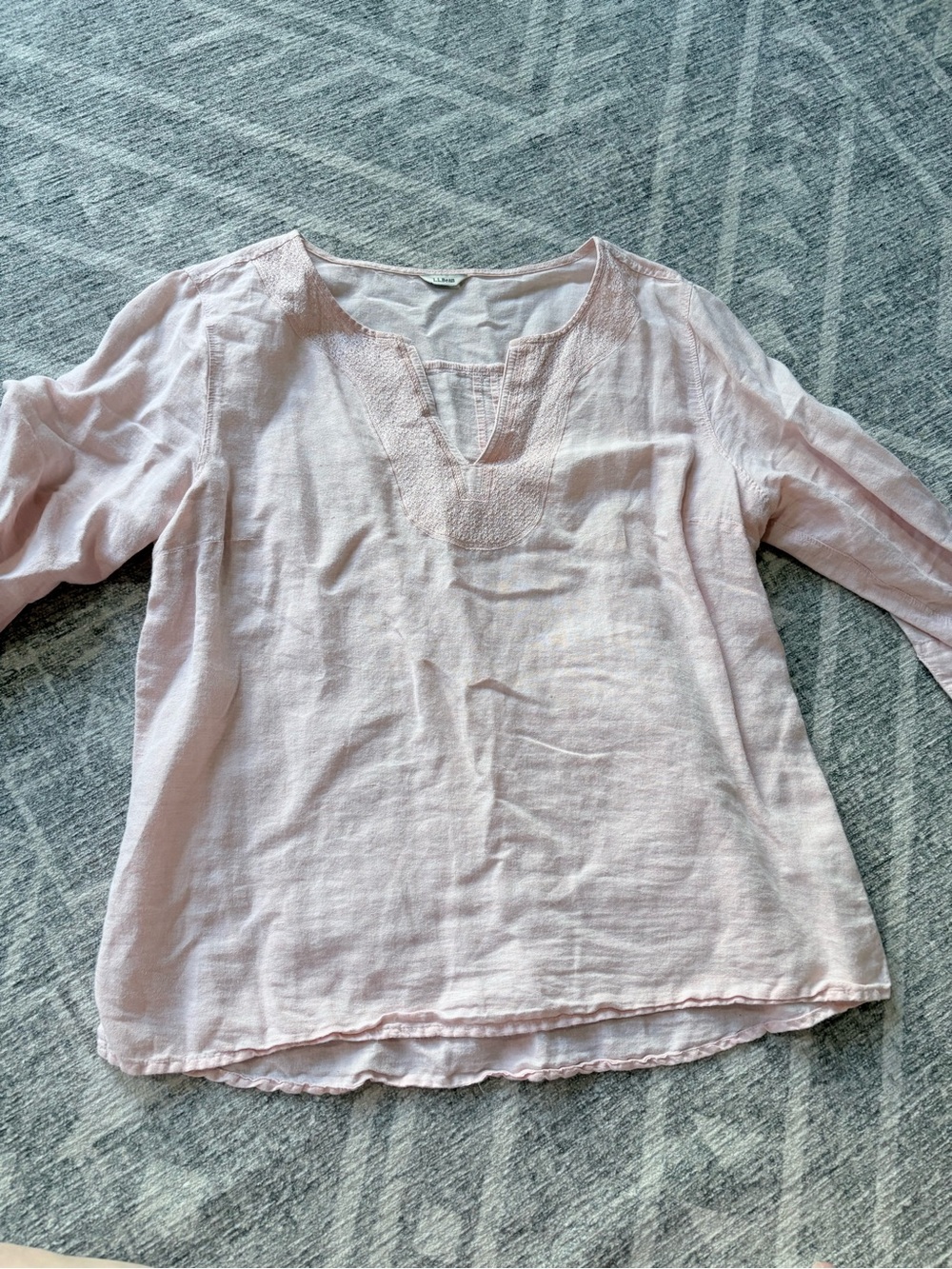 Light peach Pink Women's Linen Blend Top
